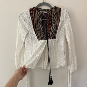 Boho eyelet lace top